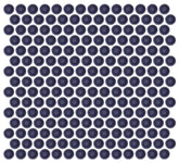 Emser Savvy 11"x12" Penny Round Mosaic 1"x1" Polished Navy