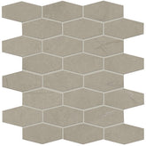 Marazzi Classentino Marble 12" X 12" Linear Hexagon 2" X 3" Mosaic Coliseum Gray