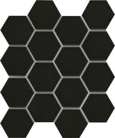 Emser Catch 10" X 12" Hexagon Mosaic 3" Glossy Black
