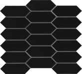 Emser Catch 11"x13" Picket Mosaic 2"x5" Polished Black