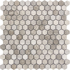 Emser Metro 12"x12" Hexagon Mix Mosaic 1" Gray