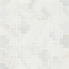Bedrosians Monet 11" x 12.25" Honed Marble Mosaic Oriental White