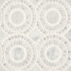 Bedrosians Solis 14.25" x 14.25" Honed  White Carrara / White Thassos