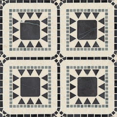 Bedrosians Atrium 15.75" x 15.75" Nero Marquina/Bardiglio/Myra Beige