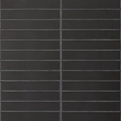 Bedrosians Le Cafe 1" x 6" Straight Stack Mosaic Matte  Black