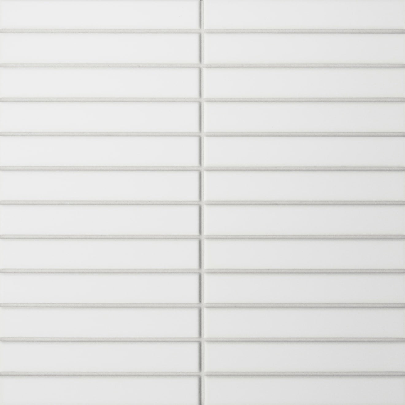 Bedrosians Le Cafe 1" x 6" Straight Stack Mosaic Matte  White