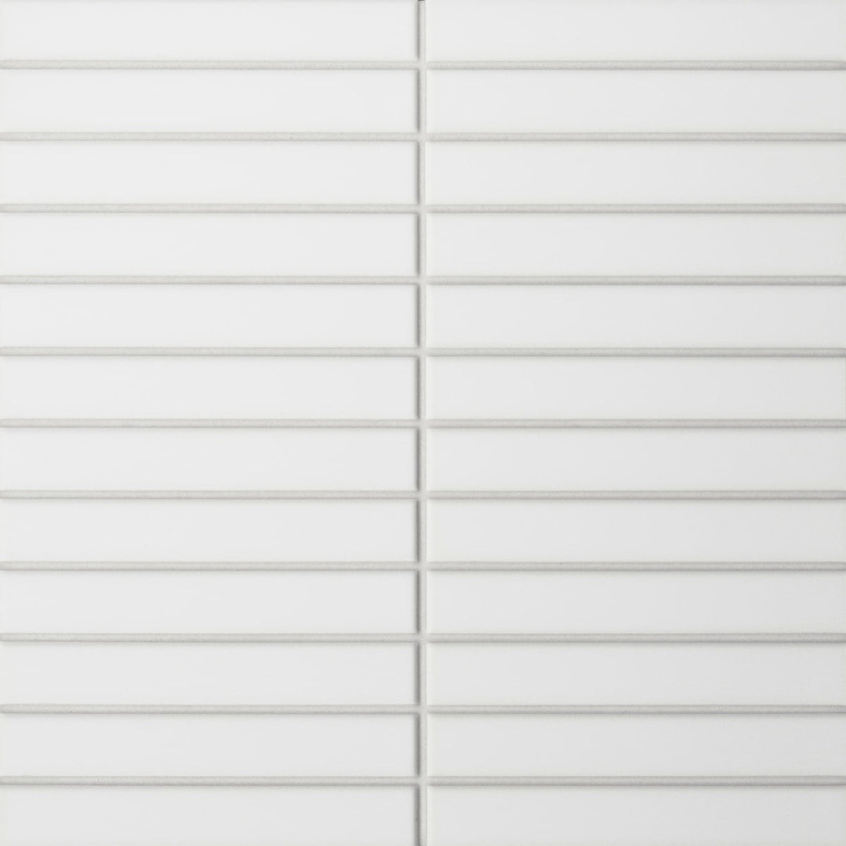 Bedrosians Le Cafe 1" x 6" Straight Stack Mosaic Matte  White