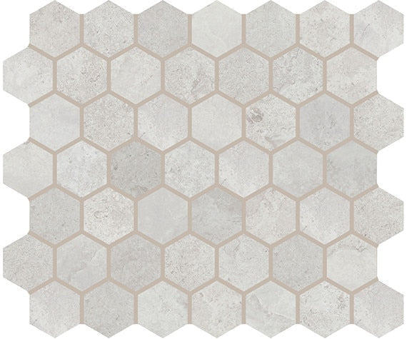 American Olean Rochester 11.38" X 10.25" Hexagon Mosaic White