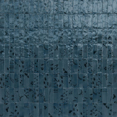 Marazzi Rice 2" X 6"  Blu Deco Leaf