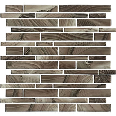 American Olean Refluence 12" X 12" Translucent Glass Mosaic Cavern