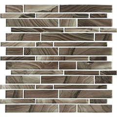 American Olean Refluence 12" X 12" Translucent Glass Mosaic Cavern