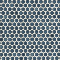 Bedrosians 360 3/4" Penny Rounds Mosaic - Gloss 12"x12" Lagoon