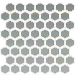 Daltile Color Wheel Mosaic 12" X 14" Hexagon Glossy Desert Gray