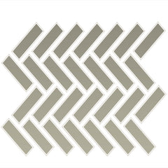 Daltile Color Wheel Mosaic 1" X 3" Herringbone Glossy Architectural Gray