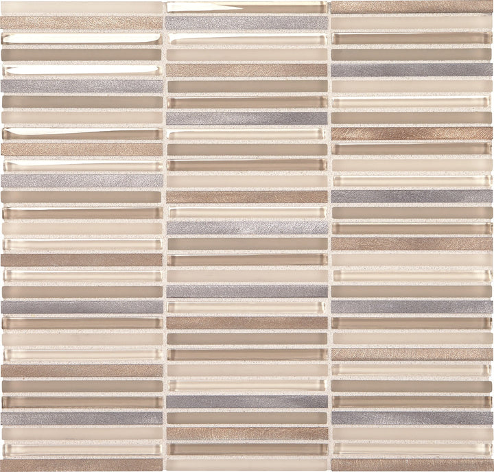 Daltile Fanfare Lucent Skies 12" X 12" Stacked Mosaic Sunlit Dawn