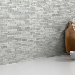 Emser Link 12"x18" Linear Mosaic 2"x5" White