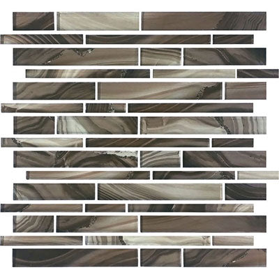 American Olean Refluence 12" X 12" Translucent Glass Mosaic Grotto