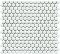 Emser Influence 11"x12" Penny Round Mosaic 1"x1" Polished White