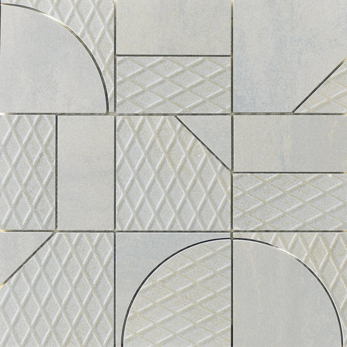 Emser Ironworx 12"x12" Geometrical Mosaic White