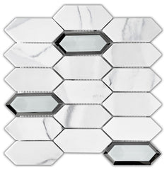 Emser L'Amour 12"x12" Picket Mosaic White