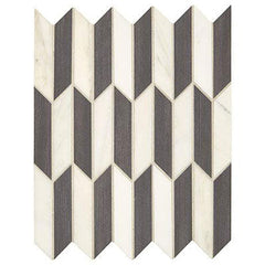 Marazzi Castellina Stone Mosaic 11" X 12" Neo Arrow White And Midnight Gray