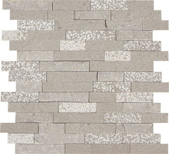 Marazzi Predella 12" X 12" Random Linear, Straight Edge Meta Silver