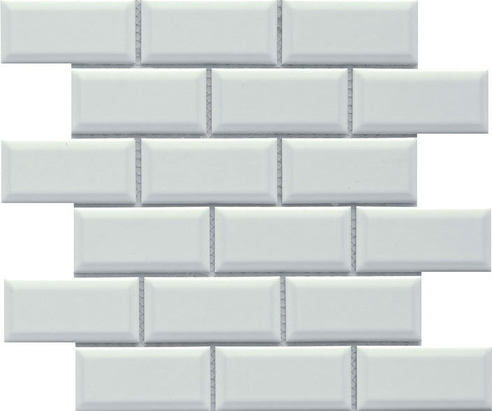 Emser Reward 11"x12" Beveled Off-set Mosaic 2"x4" Polished White
