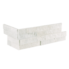 Bedrosians Stone Ledgers 6" X 24" Ledger Corner Split Face Glacier White