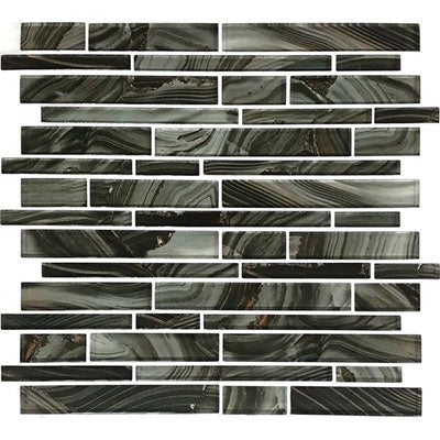 American Olean Refluence 12" X 12" Translucent Glass Mosaic Torrent
