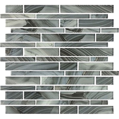 American Olean Refluence 12" X 12" Translucent Glass Mosaic Waterfall
