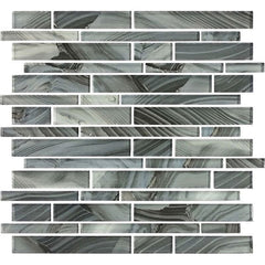 American Olean Refluence 12" X 12" Translucent Glass Mosaic Waterfall