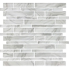 American Olean Refluence 12" X 12" Translucent Glass Mosaic White Cap