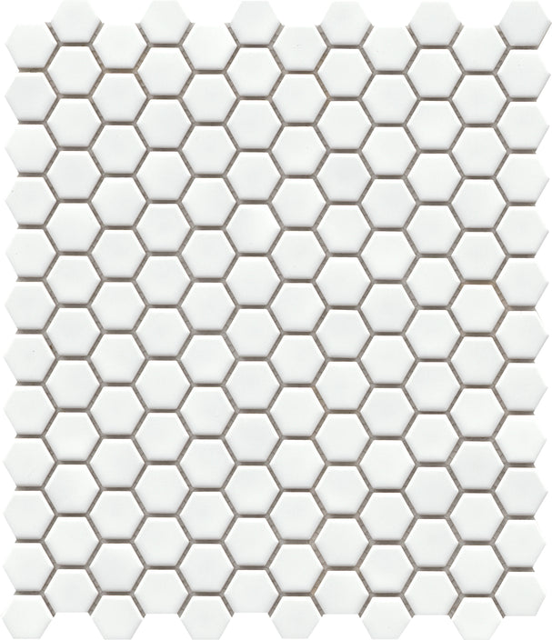 Emser Influence 10"x12" Hexagon Mosaic 1"x1" Matte White