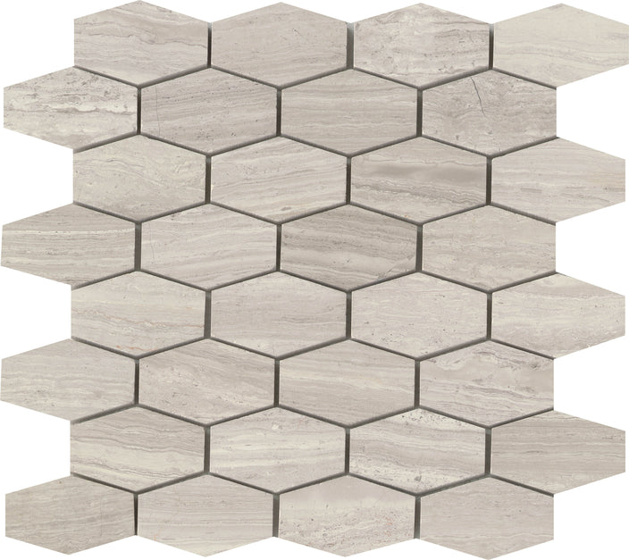 Emser Metro 12"x12" Hexagon Wide Mosaic 1.81"X2.95" Cream