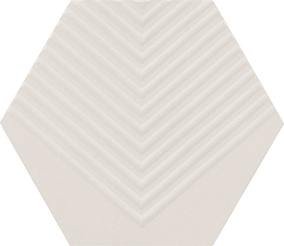 Marazzi Rhyme And Reason 4" X 5" Hexagon Ripple Mix  Bone