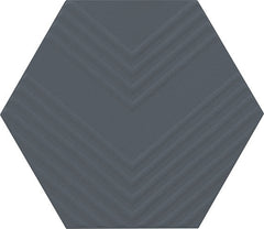 Marazzi Rhyme And Reason 4" X 5" Hexagon Ripple Mix  Indigo