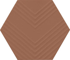 Marazzi Rhyme And Reason 4" X 5" Hexagon Ripple Mix  Warm Terracotta