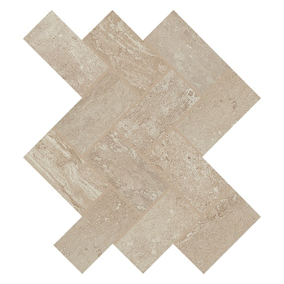 Daltile Advantage 12" X 14" Herringbone Mosaic 2" X 4" Percussion Taupe