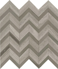 Emser Bizou 12"x13" Chevron Mosaic Polished Cream/Taupe