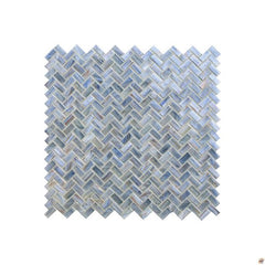 American Olean Novelty 12.5" X 12.5" Herringbone 3D Effect Fusion Glass Mosaic Lapis