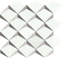 Emser Bizou 13"x13" Crest Mosaic Polished White/Taupe