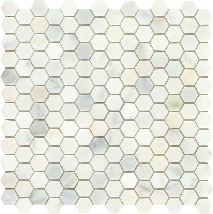 Emser Calacata 12"x12" Hexagon Mosaic 0.98"x4.13" Hex