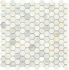 Emser Calacata 12"x12" Hexagon Mosaic 0.98"x4.13" Hex