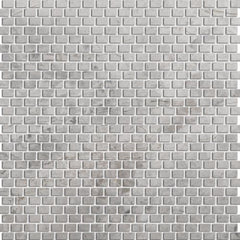 Emser Marble 12" X 12" OFFset Mini Mosaic 1" X 2"  Silver 