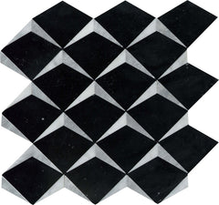 Emser Bizou 13"x13" Crest Mosaic Polished Black/White