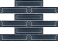 Emser Kinetic 11"x12" Beveled Mosaic 1.79"X7.68" Polished Blue