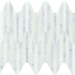 Emser Bizou 10"x12" Peak Mosaic 0.57"X5" Polished White
